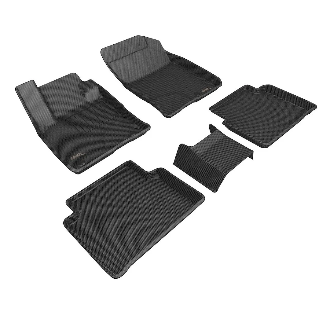 L1LC01601509 – 3D MATS/U-AC Floor Liner, Black Custom Fit Raised Edge Thermoplastic Rubber Of Carbon Fiber Texture 3 ...